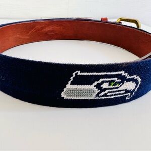 Smathers and Branson Seattle Seahawks Needlepoint Belt, 38